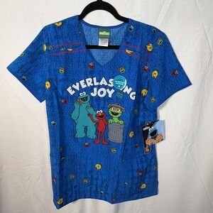 Tooniforms by Cherokee Sesame Street Scrub Top Everlasting Joy Size‎ M